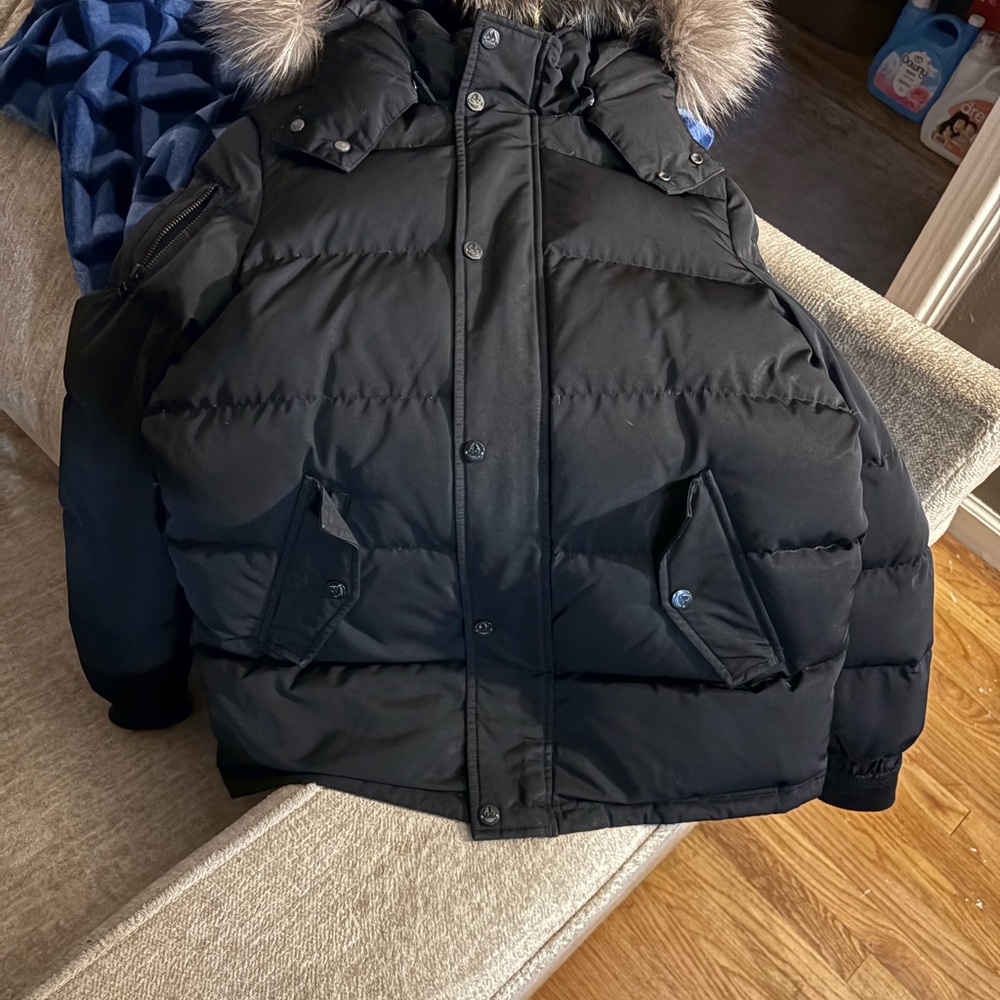 Moose Knuckles Black Kids Puffer Jacket